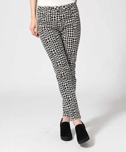 ストレッチチドリプリントスリムパンツ