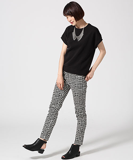 ストレッチチドリプリントスリムパンツ