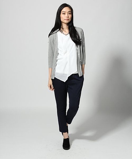 カットジャガードムジテーパードパンツ