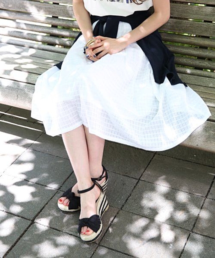 【WEB限定価格】ドビーチェックフレアスカート