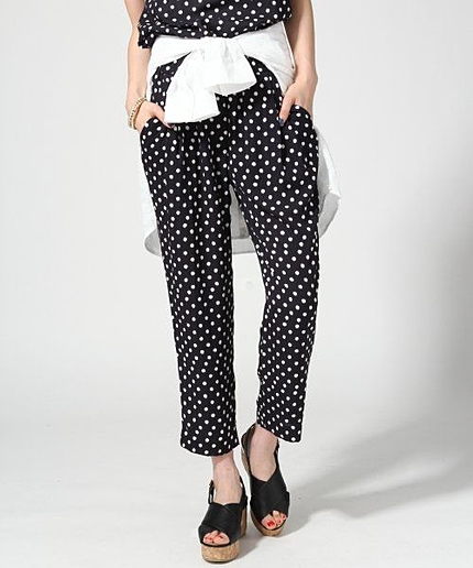 プリントタックパンツ