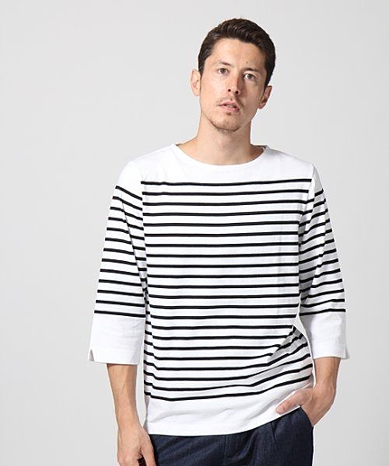 ボーダーバスクＴ７分袖