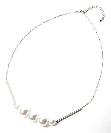 パール×パイプネックレス
