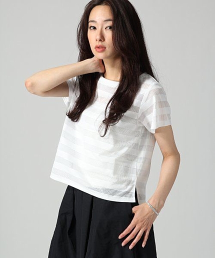 メッシュナンバリングプリントTシャツ