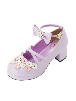 フラワークロスベルトロリータパンプス