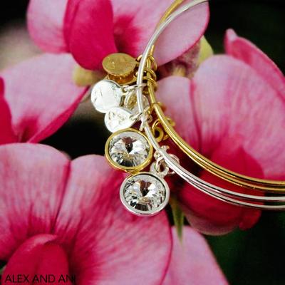 April Birthstone Charm Bangle