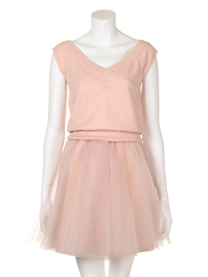 ノースリニットコンビワンピース