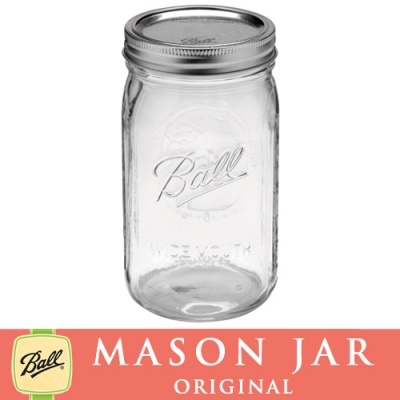 メイソンジャー 32oz　 ワイドマウス Ball Mason jar オリジナル クリア [mason32w]