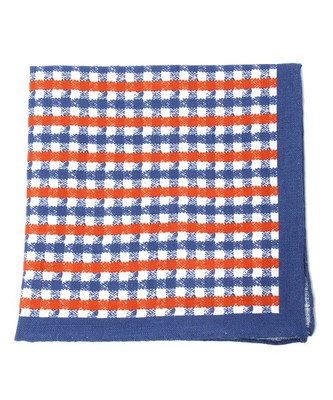 LUIGI BORRELLI / リネン チェック チーフ