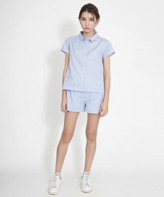 S/S DROPPED SHOULDER SHIRT (半袖シャツ/ドロップショルダー/無地・ストライプ)