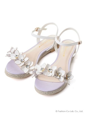 フラワーモチーフフラットサンダル