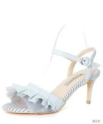 チュールタックフリルサンダル