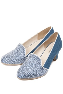 REZOY フロントツィードLOWヒールローファーパンプス