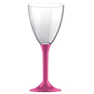 【プラスチックグラス】ワイングラス（ピンク）6脚セット