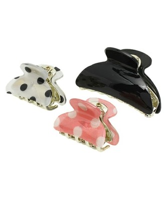 スポットミックスブルドック ヘアクリップ 3個セット