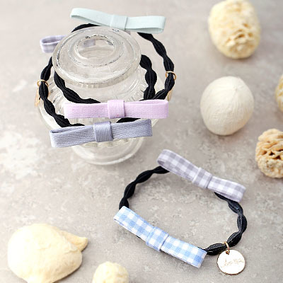 ツインプレスリボンのへアゴム