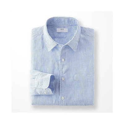プレミアムリネンストライプシャツ