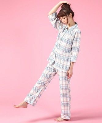 クレープチェックパジャマ