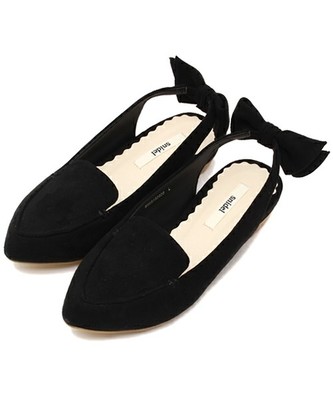 バックリボンローファー