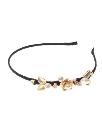 パールビジュー×メタルフラワーカチューシャ