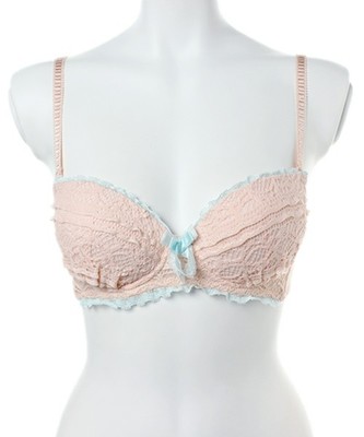 フリルレーシィノンワイヤーメイクブラ