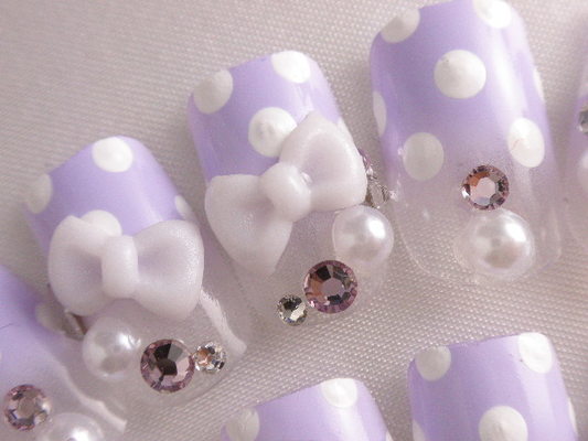 ラベンダードット3Dリボンアート