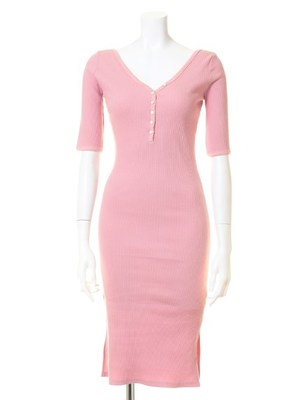 Rosarymoon テレコリブミディワンピ