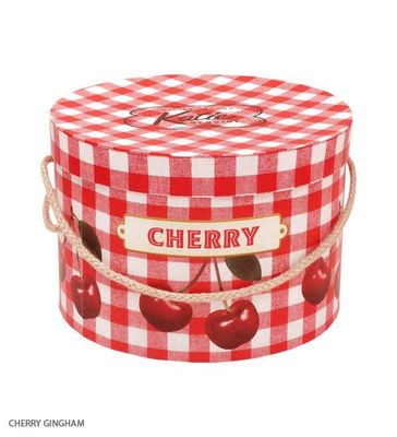 HAT BOX round CHERRY GINGHAM M