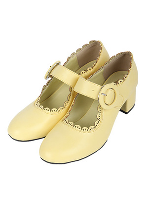 スカラップ使いストラップパンプス/F&A