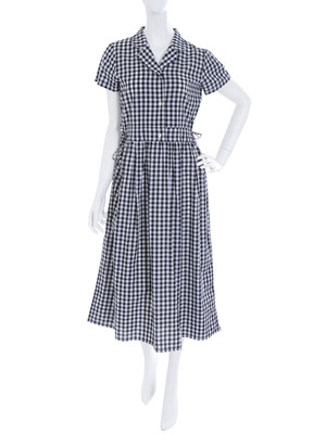 merry jenny ギンガムレースアップワンピース