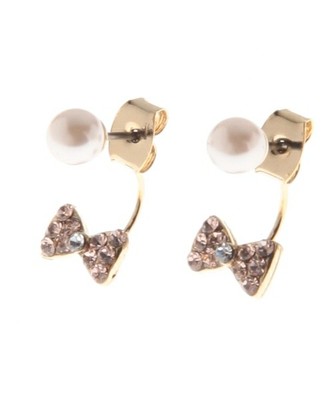 リボンキャッチフェイクパールピアス／passage mignor