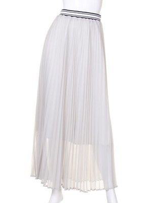 ラインゴムプリーツマキシスカート