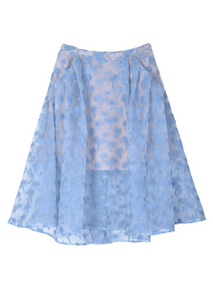 やし柄刺繍オーガンジーSK