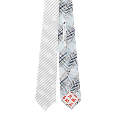 リバーシブルランダムチェックタイ LT.GRAY