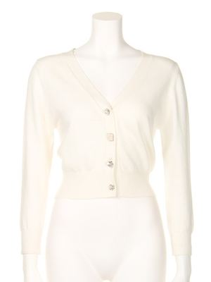 ビジュー釦カーディガン