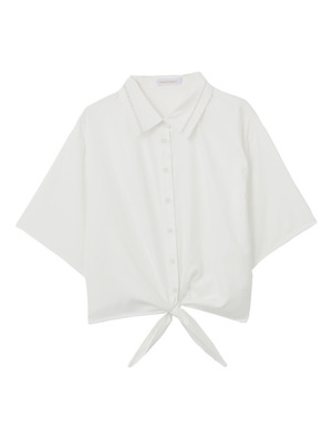 裾リボン半袖シャツ/merry jenny(メリージェニー)