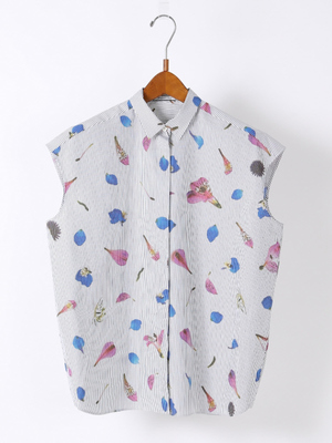 プリントブロードシャツ/36Quatre-Neuf(カトルナフ)