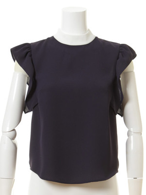 フリル衿ブラウス