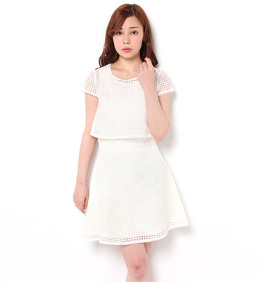 Marblee (マーブリー)  オーガンジーレースミックスワンピース