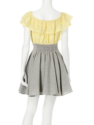 MERCURYDUO 【DUO】 異素材MIXラッフルワンピース