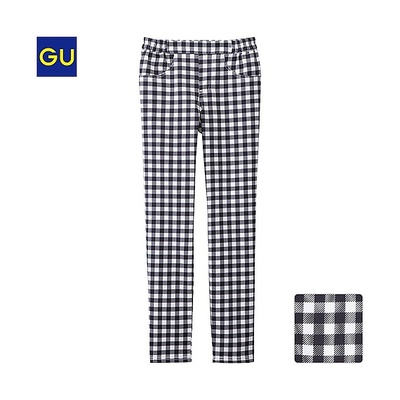 （GU）クロップドレギンスパンツ（ギンガム）