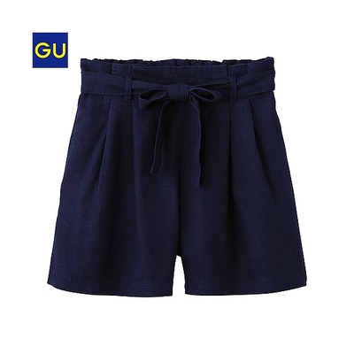 （GU）リネンブレンドショートパンツ