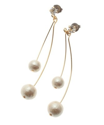 コットンパールバーピアス