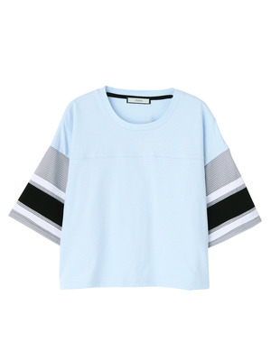 jouetie 袖メッシュフットボールT