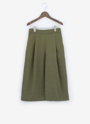 PLST カルゼ織りミモレ丈ガウチョパンツ