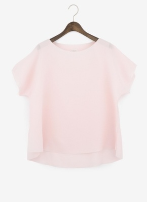 PLST クルーネック半袖オーバーブラウス