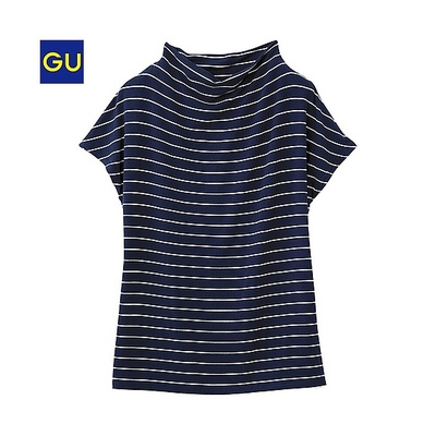 ボーダーボトルネックT（半袖）