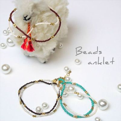 2連ビーズアンクレット