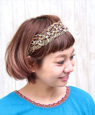 マクラメ編みヘアバンド