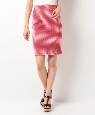 ふくれチェックタイトスカート